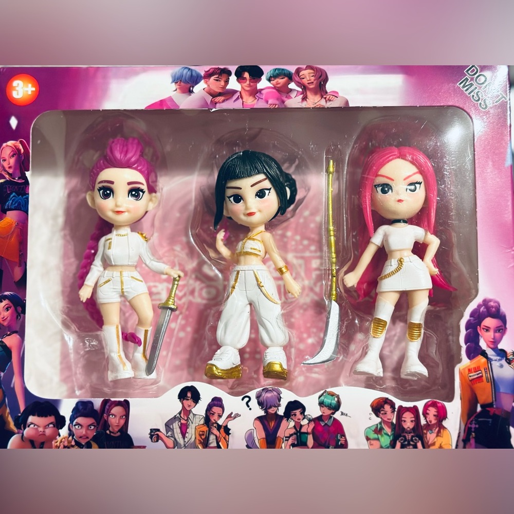 NEW KPop Demon Hunters Set of 3 Rumi, Mira, & Zoe Action Figures Posable Dolls